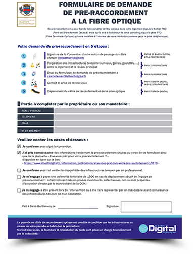 Formulaire de pré-raccordement